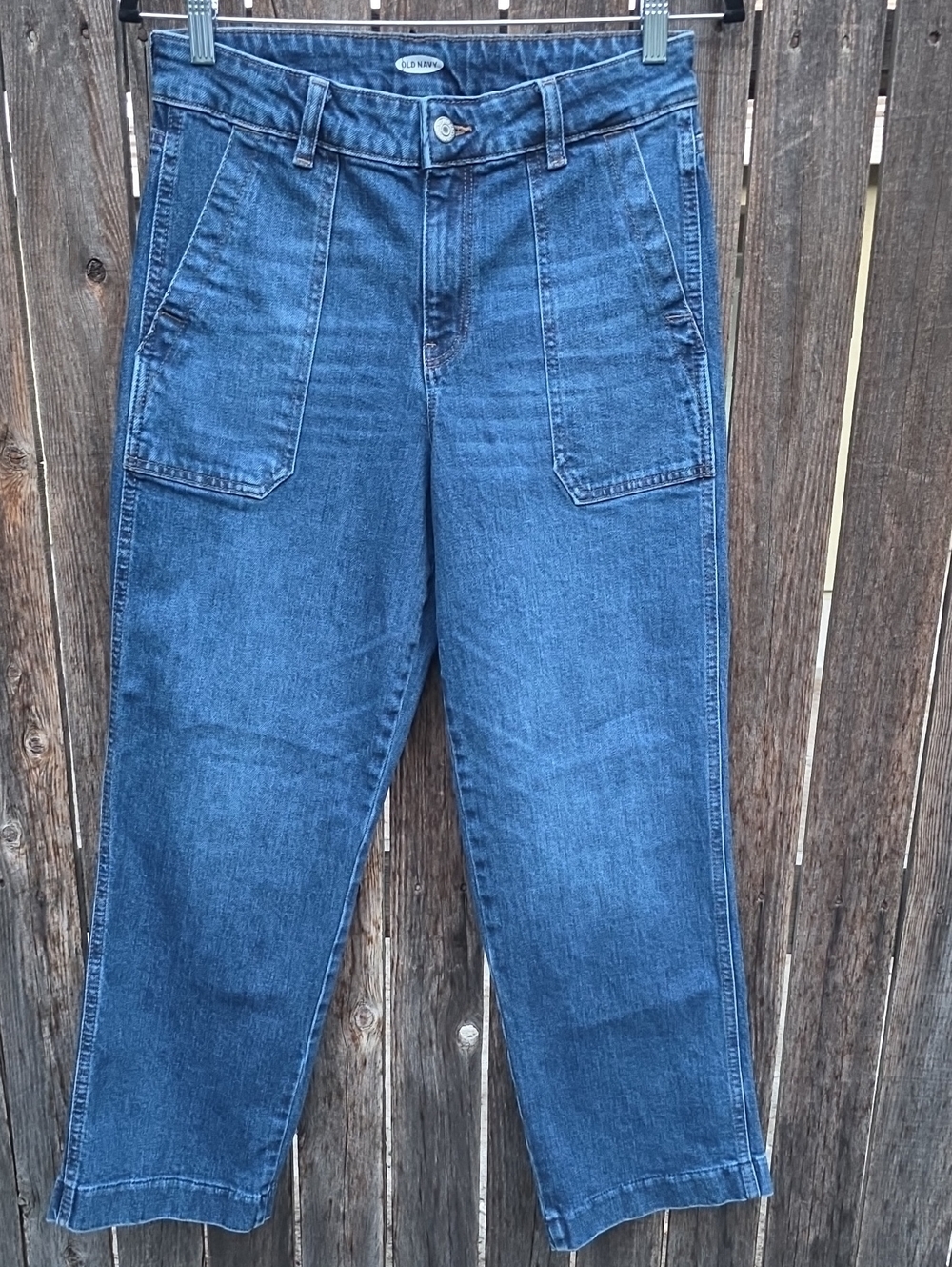 Old Navy High Rise Wide Leg Dark Blue Angie Cropped Jeans